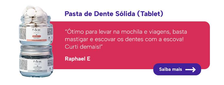 Pasta de Dente Sólida (Tablet)

“Ótimo para levar na mochila e viagens, basta mastigar e escovar os dentes com a escova! Curti demais!”

Raphael E

Saiba mais