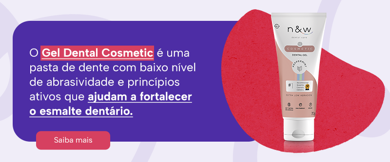 O Gel Dental Cosmetic é uma pasta de dente com baixo nível de abrasividade e princípios ativos que ajudam a fortalecer o esmalte dentário.
Saiba mais
